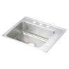 Lustertone Classic Stainless Steel 25" X 22" X 5" Single Bowl Drop-In Classroom Ada Sink, DRKAD252250R3