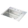 Lustertone Classic Stainless Steel 25" X 22" X 6-1/2" Single Bowl Drop-In Classroom Ada Sink, DRKAD252265R4