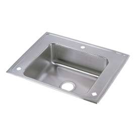 Lustertone Classic Stainless Steel 28" X 22" X 4-1/2", Single Bowl Drop-In Classroom Ada Sink, DRKAD2822450