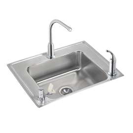 Lustertone Classic Stainless Steel 28" X 22" X 5-1/2" Single Bowl Drop-In Classroom Ada Sink Kit, DRKAD282255LC