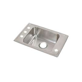 Lustertone Classic Stainless Steel 31" X 19-1/2" X 5-1/2" Fr2-Hole Single Bowl Drop-In Classroom Ada Sink, DRKAD311955FR4