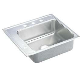 Lustertone Classic Stainless Steel 22" X 19-1/2" X 5-1/2" Single Bowl Drop-In Classroom Ada Sink, DRKADQ2220552LM