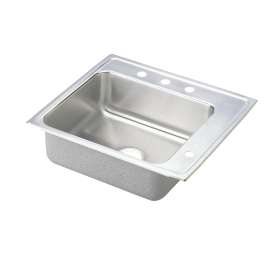 Lustertone Classic Stainless Steel 25" X 22" X 4" Single Bowl Drop-In Classroom Ada Sink, DRKADQ252240R4