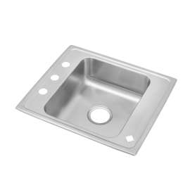 Lustertone Classic Stainless Steel 22" X 19-1/2" X 7-1/2", Single Bowl Drop-In Classroom Sink, DRKR22200