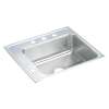 Lustertone Classic Stainless Steel 22" X 19-1/2" X 7-1/2" Single Bowl Drop-In Classroom Sink, DRKR2220L4