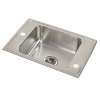 Lustertone Classic Stainless Steel 25" X 17" X 7-5/8" 2Lm-Hole Single Bowl Drop-In Classroom Sink, DRKR25172LM