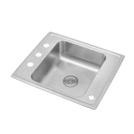 Lustertone Classic Stainless Steel 25" X 22" X 7-5/8" Single Drop-In Classroom Sink W/Perfect Drain(R) Grid, DRKR2522PD4