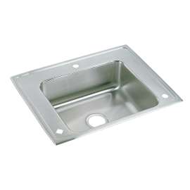 Lustertone Classic Stainless Steel 28" X 22" X 7-5/8" Single Bowl Drop-In Classroom Sink, DRKR2822L