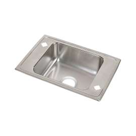 Lustertone Classic Stainless Steel 31" X 19-1/2" X 7-5/8" 2-Hole Single Bowl Drop-In Classroom Sink, DRKR31192
