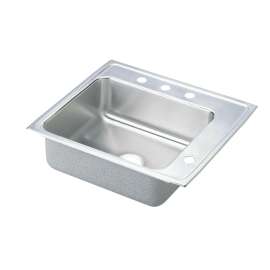 Lustertone Classic Stainless Steel 22" X 19-1/2" X 7-1/2" Single Bowl Drop-In Classroom Sink With Quick-Clip, DRKRQ2220R4