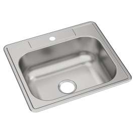 Dayton Stainless Steel 25" X 22" X 8-1/16" 1-Hole Single Bowl Drop-In Sink, DSE125221