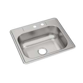 Dayton Stainless Steel 25" X 22" X 8-1/16" Mr2-Hole Single Bowl Drop-In Sink, DSE12522MR2
