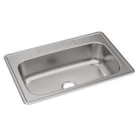 Dayton Stainless Steel 33" X 22" X 8-1/16", 0-Hole Single Bowl Drop-In Sink, DSE133220