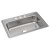 Dayton Stainless Steel 33" X 22" X 8-1/16" 3-Hole Single Bowl Drop-In Sink, DSE133223