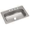 Dayton Stainless Steel 33" X 22" X 8-1/16" 4-Hole Single Bowl Drop-In Sink, DSE133224