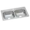 Dayton Stainless Steel 33" X 19" X 8" 1-Hole Equal Double Bowl Drop-In Sink, DSE233191