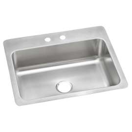 Dayton Stainless Steel 27" X 22" X 8" 2-Hole Single Bowl Dual Mount Sink, DSESR127222