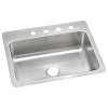 Dayton Stainless Steel 27" X 22" X 8" 4-Hole Single Bowl Dual Mount Sink, DSESR127224