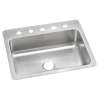 Dayton Stainless Steel 27" X 22" X 8" 5-Hole Single Bowl Dual Mount Sink, DSESR127225