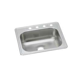 Dayton Stainless Steel 25" X 22" X 8-1/16" 3-Hole Single Bowl Drop-In Sink (10 Pack), DSEW10125223