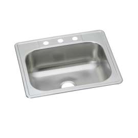 Dayton Stainless Steel 25" X 22" X 8-1/16" 3-Hole Single Bowl Drop-In Sink (40 Pack), DSEW40125223