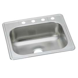 Dayton Stainless Steel 25" X 22" X 8-1/16" 4-Hole Single Bowl Drop-In Sink (40 Pack), DSEW40125224