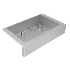 Crosstown 18 Gauge Stainless Steel 35-7/8" X 20-1/4" X 9" Single Bowl Farmhouse Sink Kit, ECTRUF30179RC