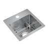 Crosstown 18 Gauge Stainless Steel 15" X 15" X 9" 1-Hole Single Bowl Dual Mount Bar Sink Kit, ECTSR15159TBG1