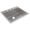 Crosstown 18 Gauge Stainless Steel 25" X 22" X 9" 4-Hole Single Bowl Dual Mount Sink Kit, ECTSR25229TBG4
