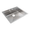 Crosstown 18 Gauge Stainless Steel 25" X 22" X 6" 2-Hole Single Bowl Dual Mount Ada Sink, ECTSRAD2522602