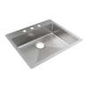 Crosstown 18 Gauge Stainless Steel 25" X 22" X 6" 3-Hole Single Bowl Dual Mount Ada Sink, ECTSRAD2522603
