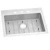 Crosstown 18 Gauge Stainless Steel 25" X 22" X 6" 3-Hole Single Bowl Dual Mount Ada Sink Kit, ECTSRAD25226TBG3
