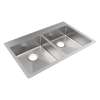 Crosstown 18 Gauge Stainless Steel 33" X 22" X 6", Equal 0-Hole Double Bowl Dual Mount Ada Sink, ECTSRAD3322600