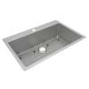 Crosstown 18 Gauge Stainless Steel 33" X 22" X 9" 1-Hole Single Bowl Dual Mount Sink Kit, ECTSRS33229TBG1