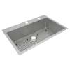 Crosstown 18 Gauge Stainless Steel 33" X 22" X 9" Fr2-Hole Single Bowl Dual Mount Sink Kit, ECTSRS33229TBGFR2