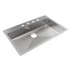 Crosstown 18 Gauge Stainless Steel 33" X 22" X 6" 4-Hole Single Bowl Dual Mount Ada Sink, ECTSRSAD3322604