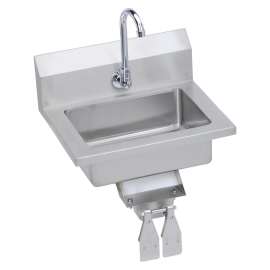 Stainless Steel 18" X 14-1/2" X 11" 18 Gauge Hand Sink With Knee Valve And Faucet, EHS-18-KVX