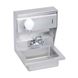 Stainless Steel 18" X 14-1/2" X 23" 18 Gauge Hand Sink With Soap And Towel Dispenser And Faucet, EHS-18-STDX
