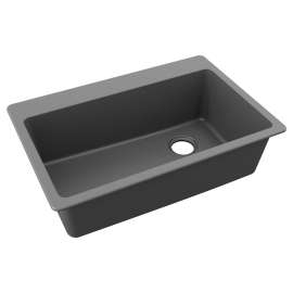 Quartz Classic 33" X 22" X 9-1/2" Single Bowl Drop-In Sink, Graphite, ELG13322GT0