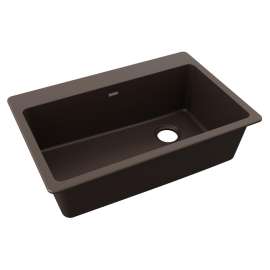 Quartz Classic 33" X 22" X 9-1/2" Single Bowl Drop-In Sink Mocha, ELG13322MC0