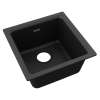 Quartz Classic 15-3/4" X 15-3/4" X 7-11/16" Single Bowl Dual Mount Bar Sink Black, ELG1616BK0
