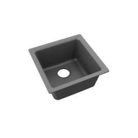 Quartz Classic 15-3/4" X 15-3/4" X 7.7 Single Bowl Dual Mount Bar Sink, Graphite, ELG1616GT0