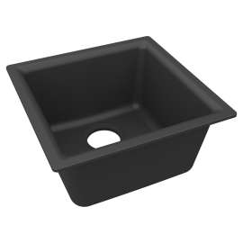 Quartz Classic 15-3/4" X 15-3/4" X 7.7 Single Bowl Dual Mount Bar Sink, Matte Black, ELG1616MB0