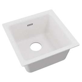 Quartz Classic 15-3/4" X 15-3/4" X 7-11/16" Single Bowl Dual Mount Bar Sink White, ELG1616WH0