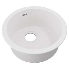 Quartz Classic 18-1/8" X 18-1/8" X 7-1/2" Single Bowl Dual Mount Bar Sink White, ELG16FBWH0