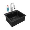 Quartz Classic 25" X 22" X 9-1/2" Single Bowl Drop-In Sink Kit With Filtered Faucet Black, ELG2522BK0FLC