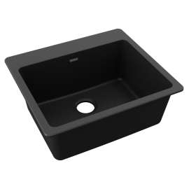 Quartz Classic 25" X 22" X 9-1/2" Single Bowl Drop-In Sink Black, ELG2522BK0