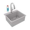 Quartz Classic 25" X 22" X 9-1/2" Single Bowl Drop-In Sink Kit With Filtered Faucet Greystone, ELG2522GS0FLC