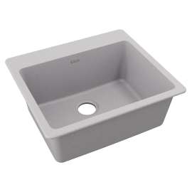 Quartz Classic 25" X 22" X 9-1/2" Single Bowl Drop-In Sink Greystone, ELG2522GS0