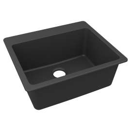 Quartz Classic 25" X 22" X 9-1/2" Single Bowl Drop-In Sink, Matte Black, ELG2522MB0